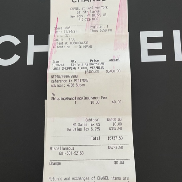 NWT CHANEL Large Shopping Tote Baby Blue - Picture 16 of 16